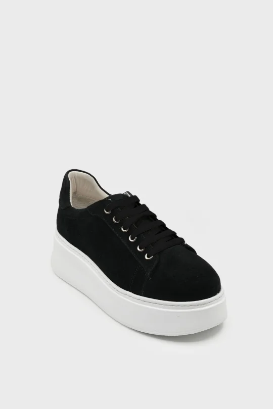 SKS-066 Siyah Süet Kadın Sneaker