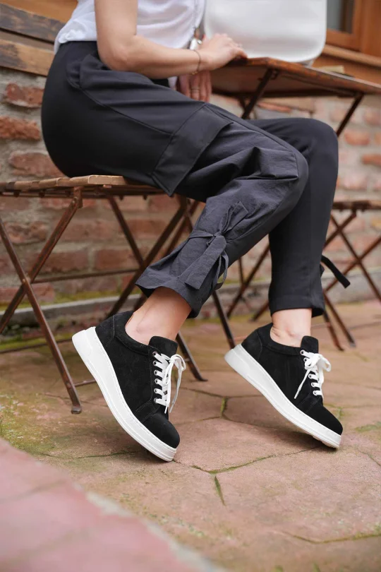 SKS-069 Siyah Süet Kadın Sneaker