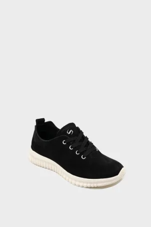 SKS-072 Siyah Nubuk Kadın Sneaker