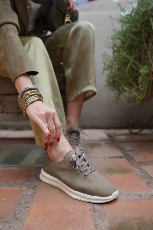 SKS-072 Yeşil Nubuk Kadın Sneaker