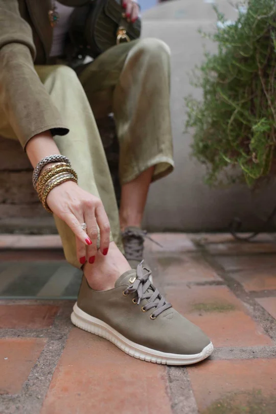SKS-072 Yeşil Nubuk Kadın Sneaker