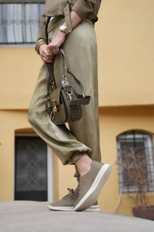 SKS-072 Yeşil Nubuk Kadın Sneaker