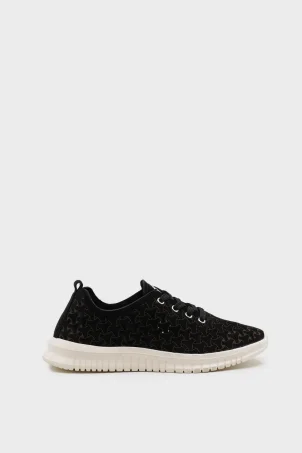 SKS-073 Siyah Nubuk Kadın Sneaker