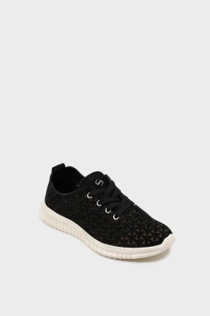 SKS-073 Siyah Nubuk Kadın Sneaker