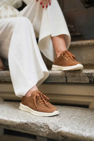 SKS-073 Taba Nubuk Kadın Sneaker