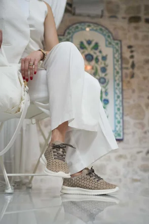 SKS-073 Vizon Nubuk Kadın Sneaker