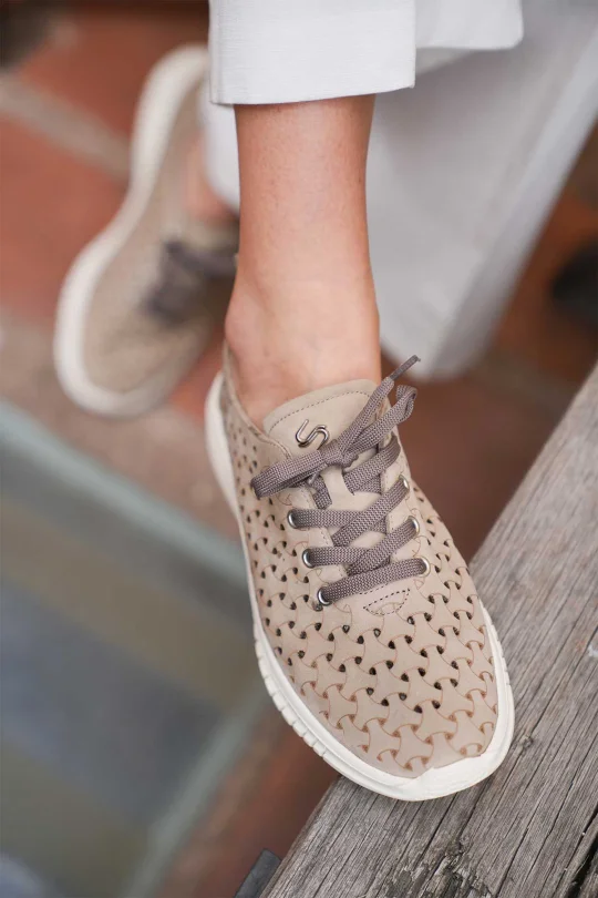 SKS-073 Vizon Nubuk Kadın Sneaker