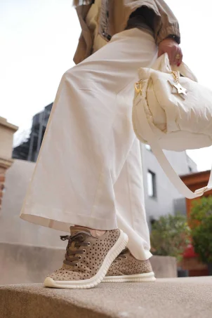 SKS-073 Vizon Nubuk Kadın Sneaker