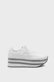 SKS-074 White Leather Women\'s Sneakers