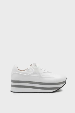 SKS-074 Beyaz Deri Kadın Sneaker
