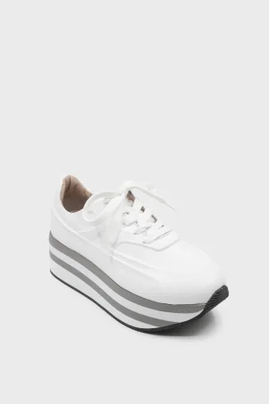 SKS-074 Beyaz Deri Kadın Sneaker