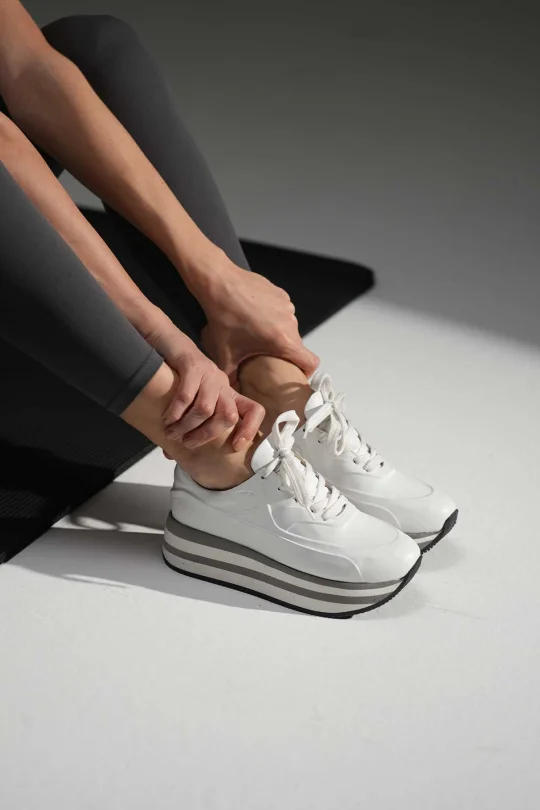 SKS-074 Beyaz Deri Kadın Sneaker