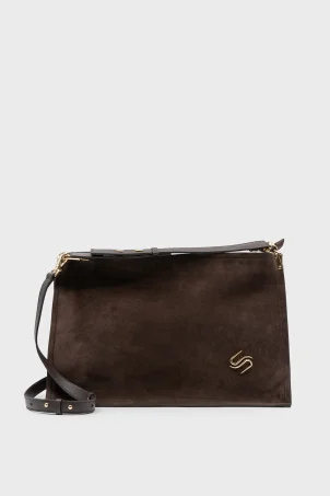 SCO-045 Kahverengi Süet Kadın Omuz Çantası