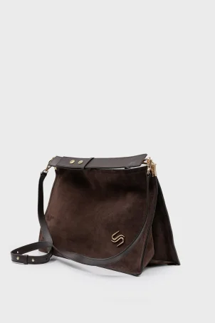 SCO-045 Kahverengi Süet Kadın Omuz Çantası