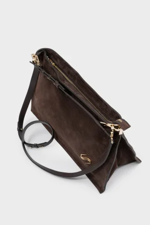 SCO-045 Kahverengi Süet Kadın Omuz Çantası