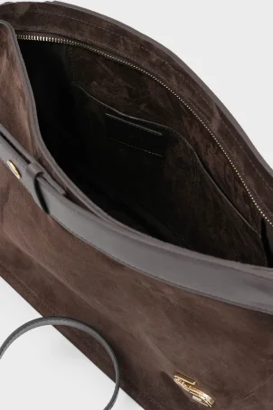 SCO-045 Kahverengi Süet Kadın Omuz Çantası