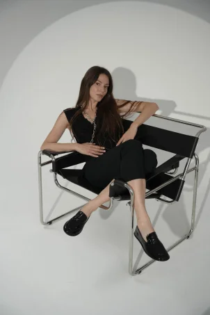 SKL-062 Siyah Rugan Kadın Loafer