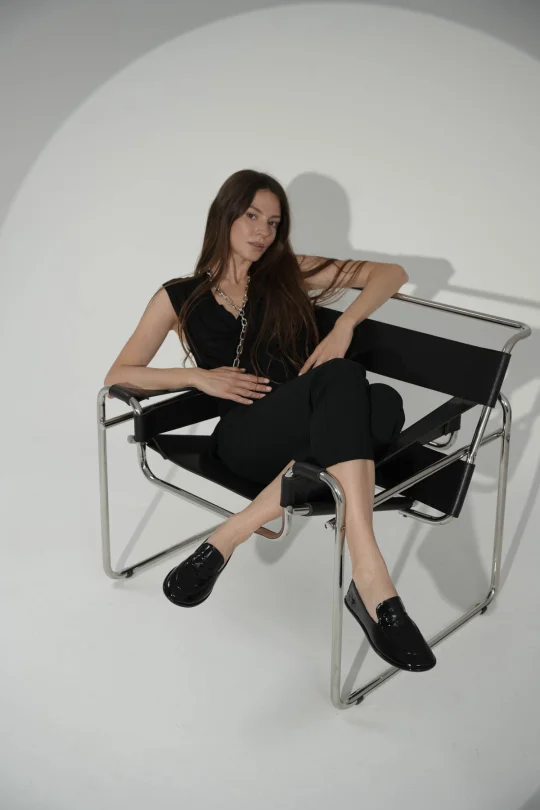 SKL-062 Siyah Rugan Kadın Loafer