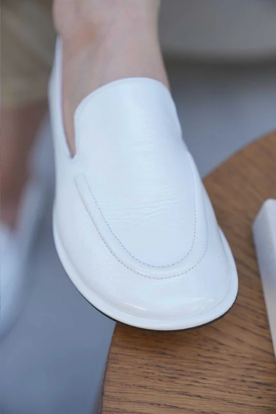 SKL-062 Beyaz Rugan Kadın Loafer