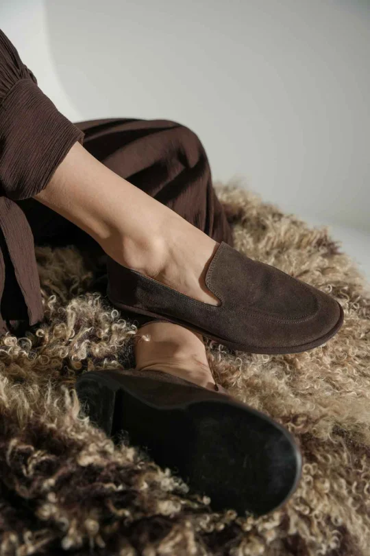 SKL-062 Kahverengi Süet Kadın Loafer
