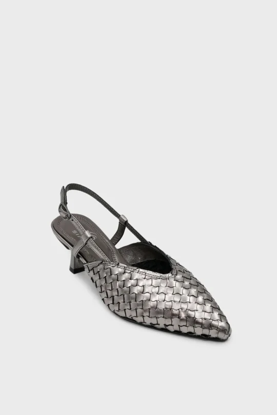 SKT-084 Lame Deri Kadın Topuklu Ayakkabı