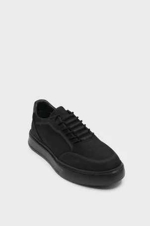 SES-013 Siyah Nubuk Erkek Sneaker
