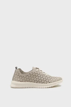 SKS-075 Bej Togo Deri Sneaker