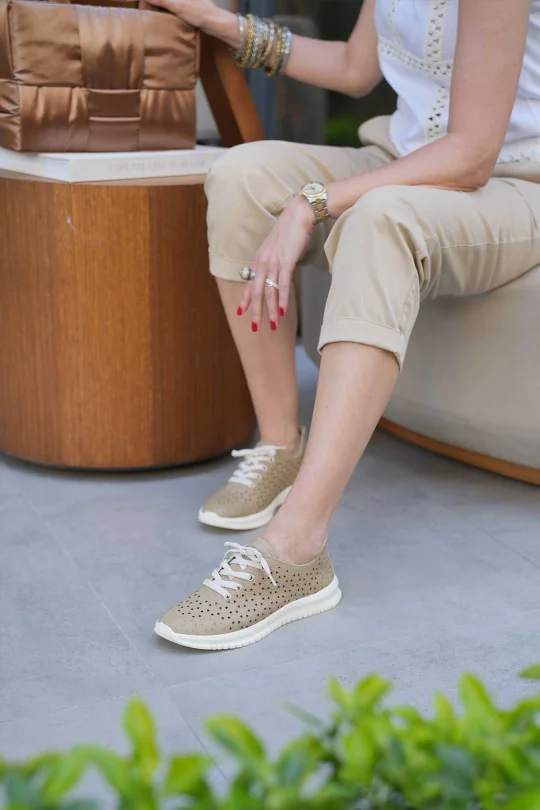 SKS-075 Yeşil Togo Deri Sneaker