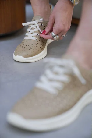 SKS-075 Yeşil Togo Deri Sneaker