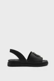 SKD-051 Siyah Deri Kadın Comfort Sandalet