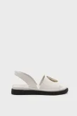 SKD-051 Beyaz Deri Kadın Comfort Sandalet