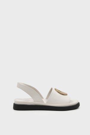 SKD-051 Beyaz Deri Kadın Comfort Sandalet