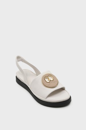 SKD-051 Beyaz Deri Kadın Comfort Sandalet