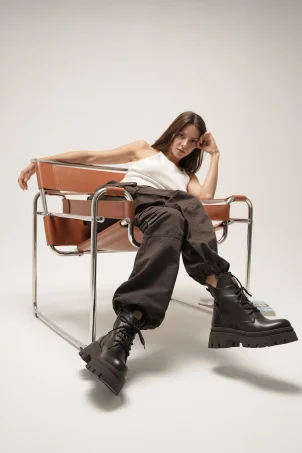 SKB-093 Kahverengi Deri Kadın Bot