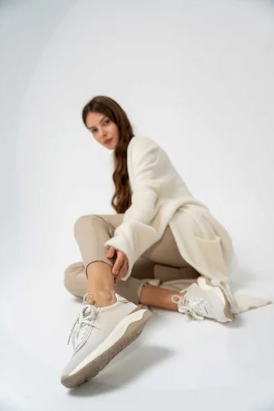 SKS-078 Beyaz Deri Kadın Sneaker