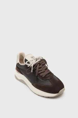 SKS-078 Kahverengi Deri Kadın Sneaker
