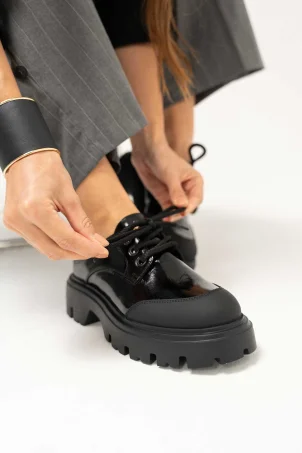 SKL-065 Siyah Rugan Kadın Loafer