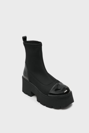 SKB-095 Siyah Rugan Stretch Kadın Bot 