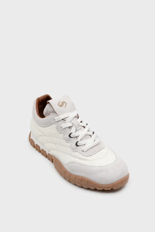 SKS-080 Beyaz Süet Kadın Sneaker