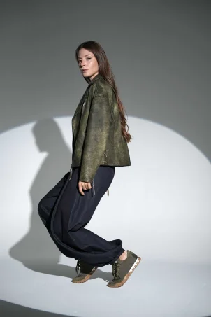 SKS-080 Haki Süet Kadın Sneaker