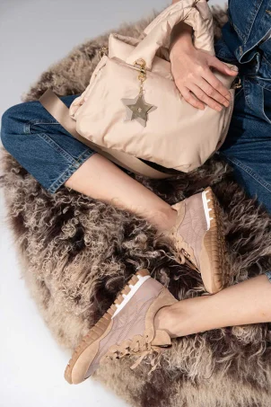 SKS-080 Nude Süet Kadın Sneaker