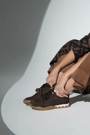 SKS-080 Kahverengi Süet Kadın Sneaker