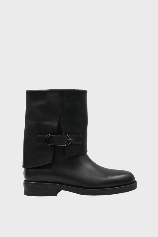 SKB-103 Siyah Deri Kadın Bot