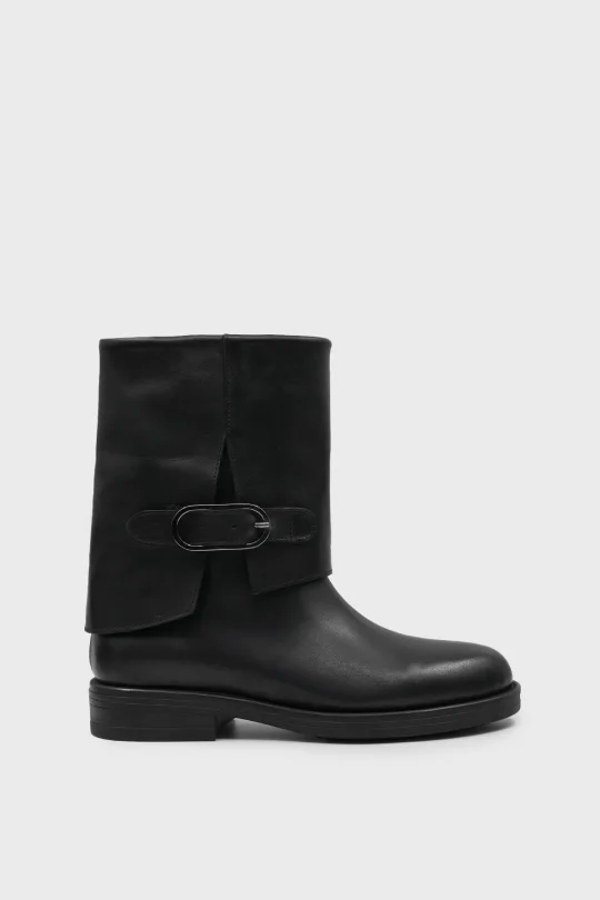 SKB-103 Siyah Deri Kadın Bot