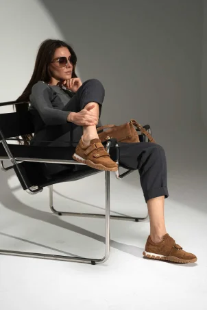 SKS-081 Taba Süet Kadın Sneaker