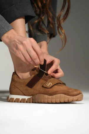SKS-081 Taba Süet Kadın Sneaker