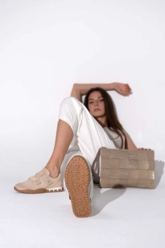 SKS-081 Bej Süet Kadın Sneaker
