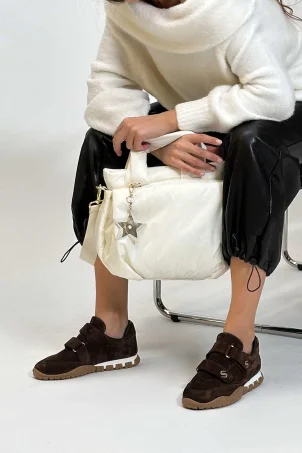 SKS-081 Kahverengi Süet Kadın Sneaker