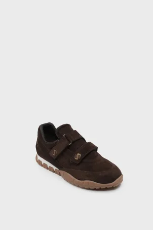 SKS-081 Kahverengi Süet Kadın Sneaker Ayakkabı