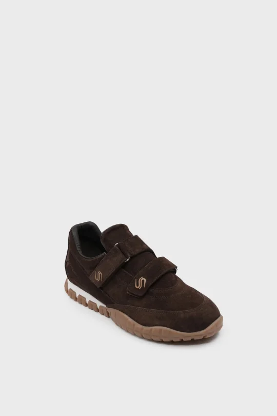 SKS-081 Kahverengi Süet Kadın Sneaker Ayakkabı